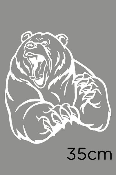 New Jargon Angry Clawed Bear Borsa Forex Etichetă Autocolant Lipire 35cm - Alb
