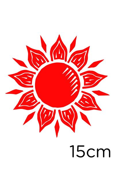 New Jargon Day Lover Flower Sticker Paste Label 15cm - Red