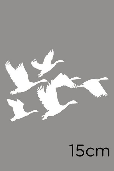 New Jargon Autocolant Paste Storks Flying in Flock 15 Cm - Alb