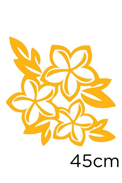 New Jargon Flowers And Leaves Wall Modified Car Sticker 45cm - Yellow