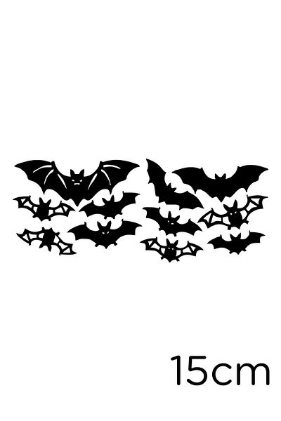 New Jargon Autocolant de perete Little and Big Bat Swarm 15cm - Negru