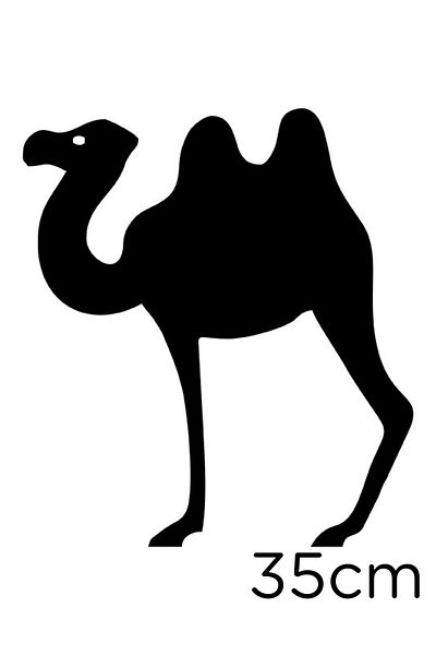 New Jargon Autocolant Hörgüçlü Camel Vedere laterală Lipire 35cm - Negru