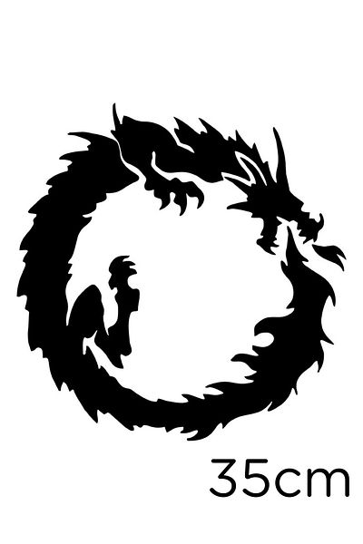 New Jargon Autocolant Dragon care se mănâncă cu pastă 35 cm - Negru