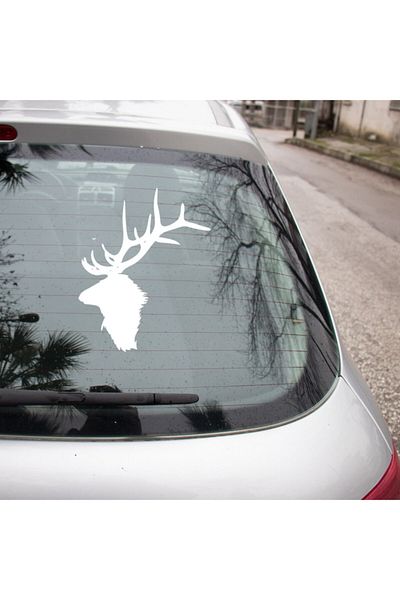 New Jargon Autocolant Cap de Cerb Antler 25cm - Alb