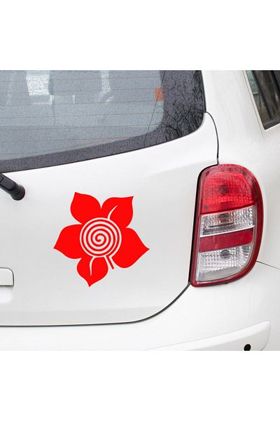New Jargon Five-Petal Flower Label Sticker Paste with Sprial Return Inside 35cm - Red