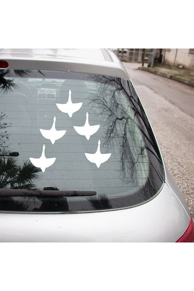 New Jargon Lipiți autocolantul Rață zburătoare în sus 45 cm - alb