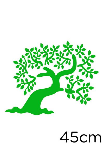 New Jargon Lotus Flower Tree Motif Sticker Sticking 45cm - Green
