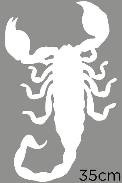New Jargon Autocolant Scorpion în sus 35cm - Alb