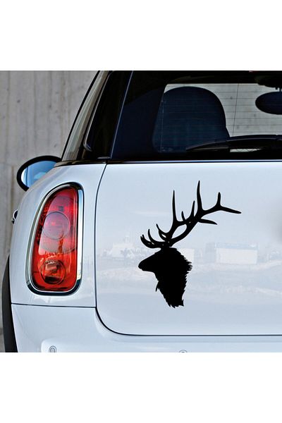 New Jargon Autocolant Cap de Cerb Antler 35cm - Negru