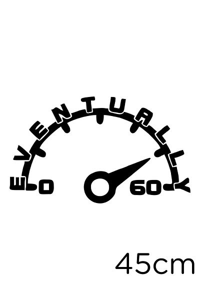 New Jargon Semnul de viteză și în urmă scrierea autocolantului 45cm - negru