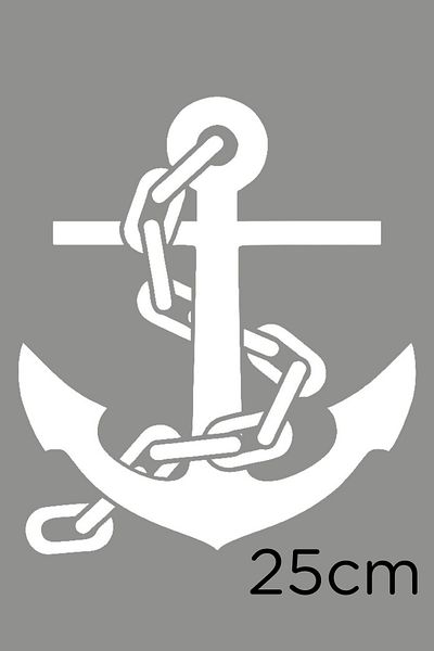 New Jargon Pastă Autocolant Ancoră și Lanț Maritim 25cm - Alb