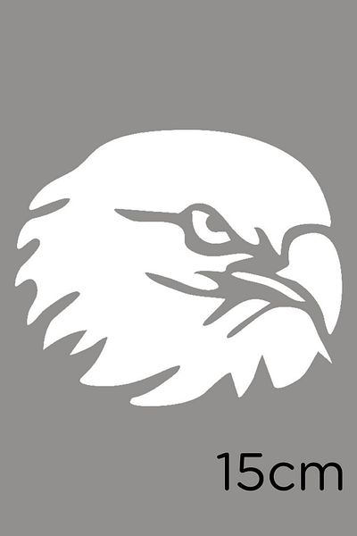 New Jargon Autocolant Gândit Stand Alone Eagle Head 15 Cm - Alb
