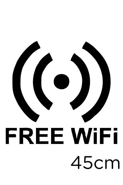 New Jargon Lipire gratuită pentru scriere Wifi și autocolant pentru semne 45 cm - negru