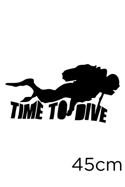 New Jargon Time To Dive And Diver Autocolant Lipire 45cm - Negru