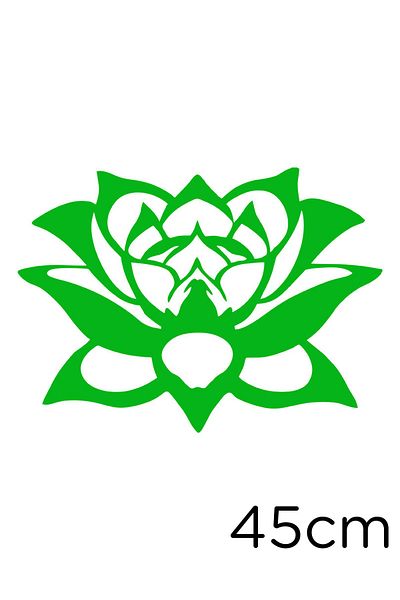 New Jargon Decoration Motif Lotus Flower Sticker for Yoga and Zenes 45cm - Green