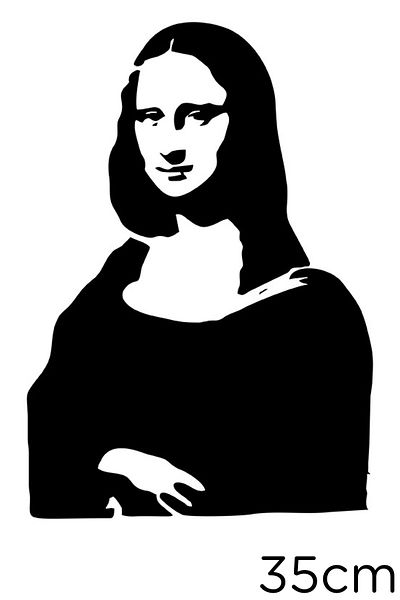 New Jargon Autocolant Mona Lisa Portret Vedere laterală 35cm - Negru