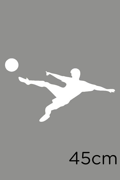 New Jargon Autocolant pentru fotbalist care dă un șobolan în aer 45 cm - alb