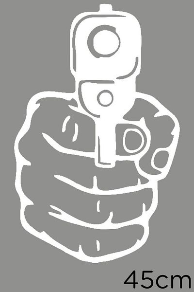 New Jargon Pistolul este pregătit pentru strângerea autocolantului de mână 45 cm - alb