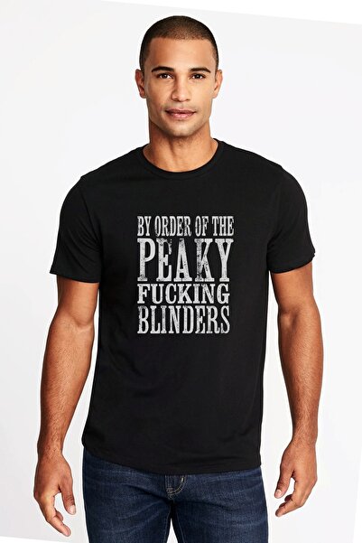 QIVI Peaky Blinders Tommy Shelby By Order Štampano Crna muška majica Pleteno