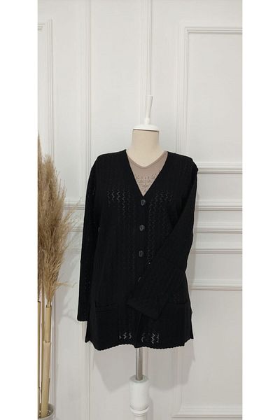 nacar çarşı Women's Black Mother Thin Knitwear Cardigan