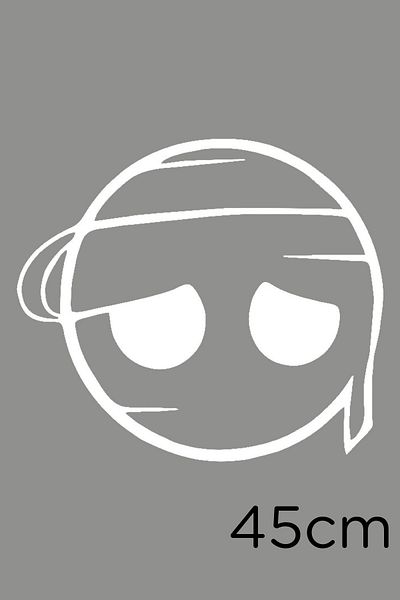 New Jargon Autocolant Emoji cu cap trist și cap înclinat 45 cm - alb