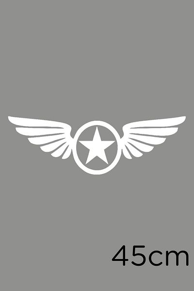 New Jargon Lipire autocolant Army Stars And Wings 45cm - Alb