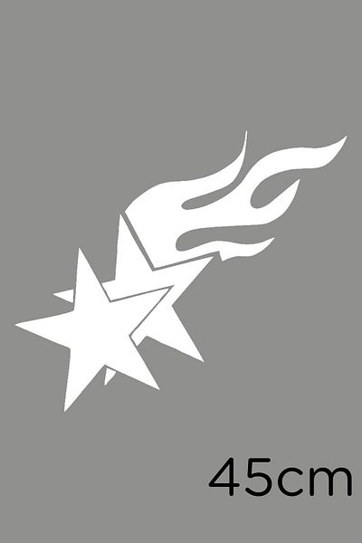 New Jargon Pastă autocolant Army Stars And Fire Effect 45cm - Alb