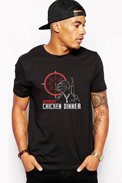 QIVI Pobednička košulja Winner Chicken Štampano crna muška Pleteno T-shirt