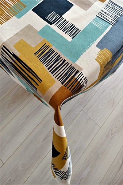 eno concept مفرش طاولة منقوش من الكتان عالي الجودة من القطن