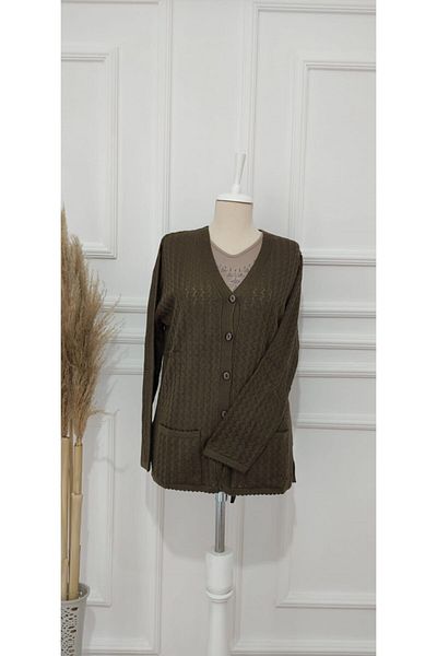 nacar çarşı Women's Brown Thin Knitwear Cardigan