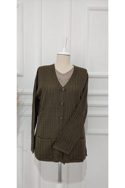 nacar çarşı Women's Brown Thin Knitwear Cardigan