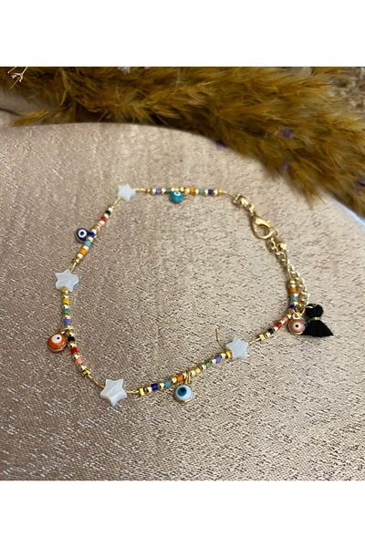 Markiz Takı Colorful Bead Anklet - Stylish Design