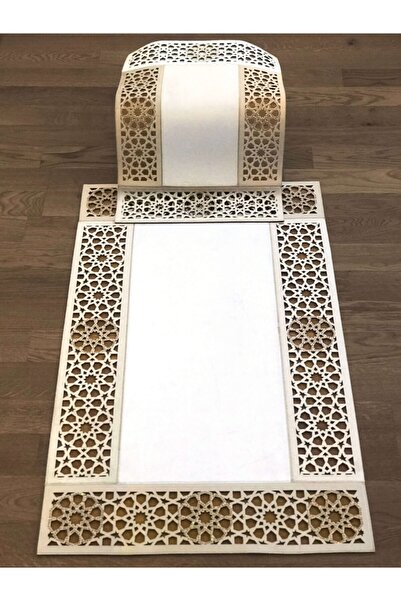 Creativehome Defne Ekru Kadife, Kaymaz Taban, Yıkanabilir, Dekoratif Banyo Pa...
