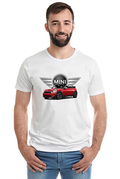 QIVI Mini Cooper Štampano bela muška Pleteno majica