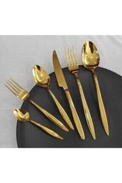 BRONDOFF Carmen 48 Piece Gold Titanium Fork Spoon Set