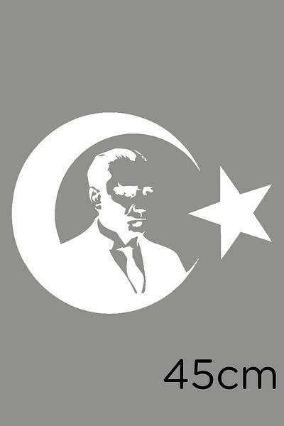 New Jargon 45 cm Türkiye Moon Star și Atatürk Autocolant Lipire