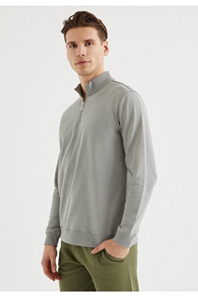 WESTMARK LONDON Ανδρικό φούτερ με φερμουάρ σε γκρι χρώμα κανονικής εφαρμογής