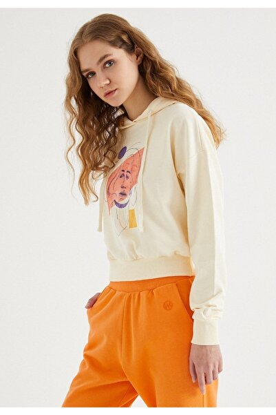 WESTMARK LONDON Екрю Капюшон Abstract Portrait Жіночий Світшот - Regular Fit