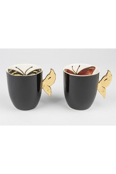 Mikasa Moor Bow Tie 2 Cup Set Black
