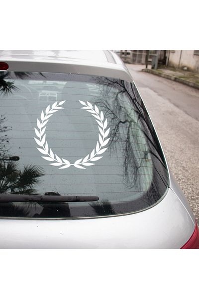 MIGNATIS Autocolant cu frunze albe Autocolant cu imagine coroană 45 cm