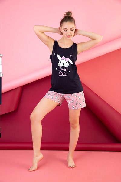 STRAWBERRY COTTON PRINTED SHORTS SET