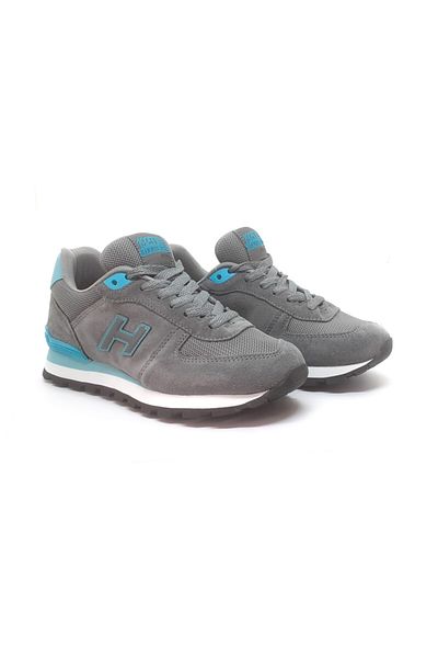 Hammer Jack Peru Genuine Suede Leather Women's Gray Turquoise Casual Sports Shoes