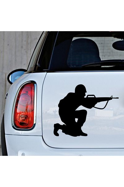 New Jargon Nișă Field Soldier Autocolant pentru Vehicul și Perete 35cm - Negru