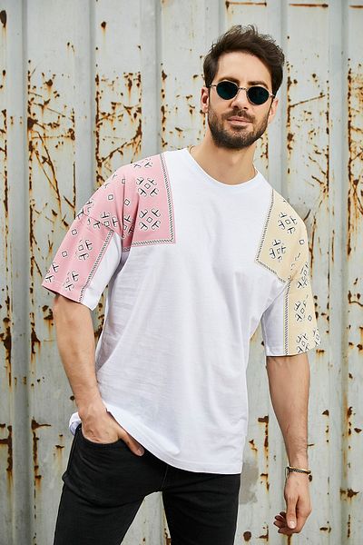 Sateen Men Weißes bedrucktes Herren-T-Shirt