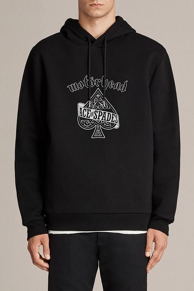 QIVI Motörhead Ace Of Spades Album Rock Printed Black Men's Knitted Hooded Sweatshirt Long Sleeve