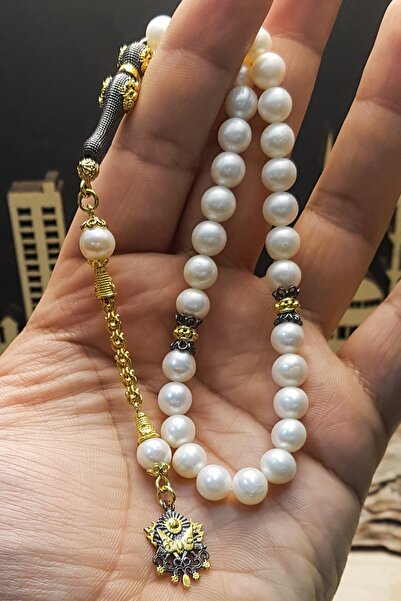 OTTOTESBİH Erkek Hediyelik Tesbih, Doğal Inci Tesbih, Osmanlı Devlet Armalı Tesbih