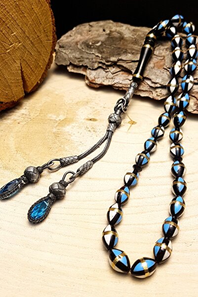 OTTOTESBİH Men's Gift Prayer Beads, Embroidered Kuka Prayer Beads, Spiral Kuka Prayer Beads