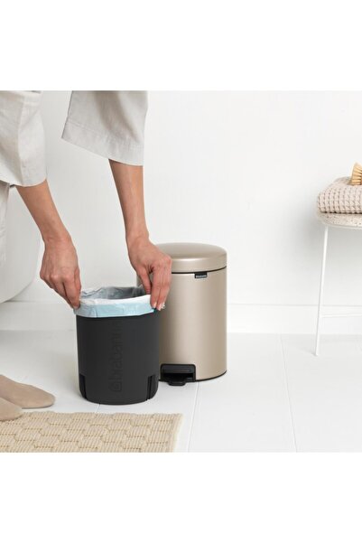 Brabantia Brabantia Trash Can 5 Liters Newicon Pedal Champagne Color 304422