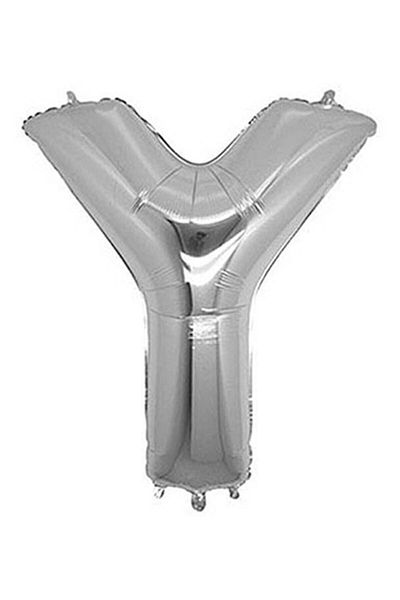 Melins Y Letter Silver Silver Foil Balloon Lettered Helium Balloon 100 Cm Giant Size