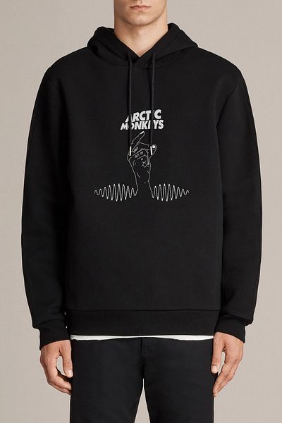 QIVI Arctic Monkeys Snap Out Printed Black Men's Knitted Hooded Sweatshirt Long Sleeve